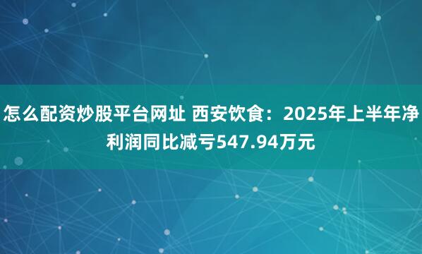 怎么配资炒股平台网址 西安饮食：2025年上半年净利润同比减亏547.94万元